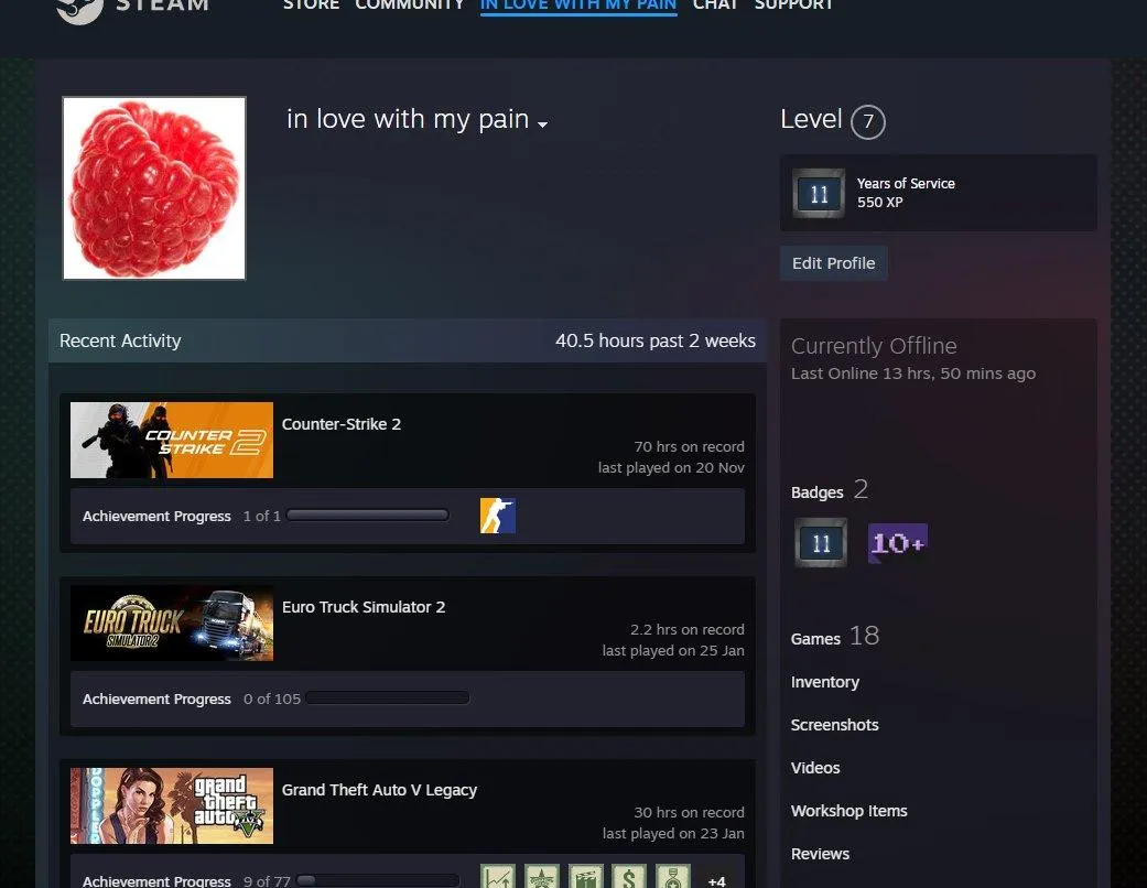 CS165 FACEIT 10 LVL + PRIME + 2118 ELO + 5 YEAR MEDAL + 1K FP + 84 Matches 